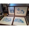 LITHOGRAPHIE BLEU SIGNÉE 