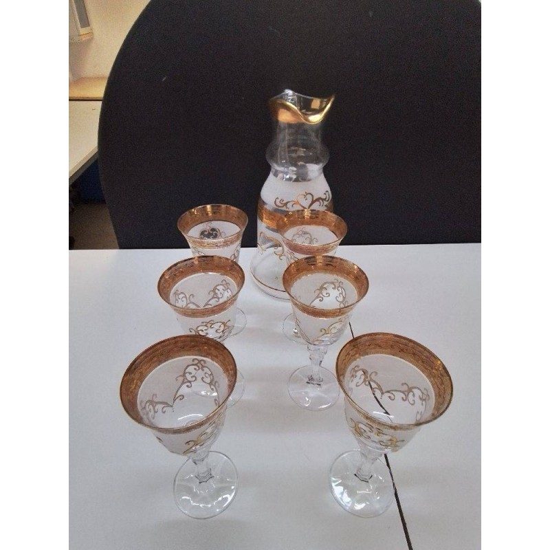 CARAFE AVEC 6 VERRES BOHEMIA