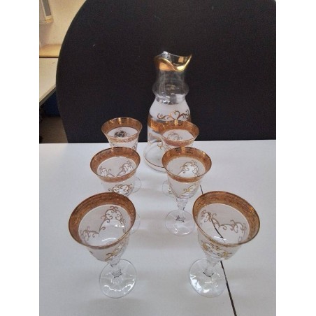 CARAFE AVEC 6 VERRES BOHEMIA