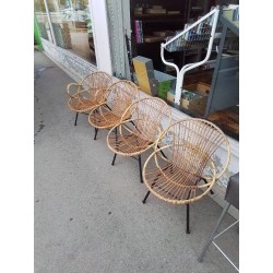FAUTEUIL METAL ET BAMBOU VINTAGE PIECE