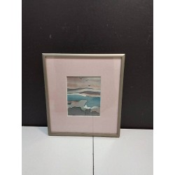 PEINTURE SUR SOIE SIGNE CLEMANG 