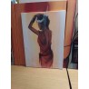 HUILE SUR TOILE FEMME AFRICAINE