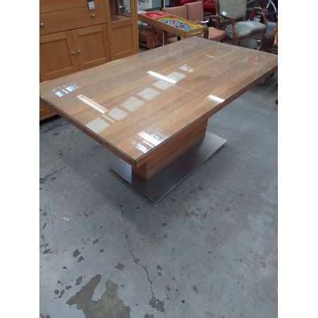 TABLE PLATEAU VERRE PIETEMENT CENTRALE 