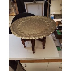 TABLE BASSE BOIS ET PLATEAU ORIENTAL 