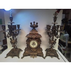 GARNITURE DE CHEMINÉE BRONZE 
