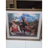 TABLEAU SIGNÉ MOTIF FEMME ET FRUITS