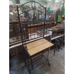 ÉTAGÈRE METAL ET BOIS 