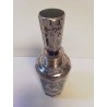 FLACON ANCIEN A MOTIF JAPONISANT EN CRISTAL MAUVE ET ARGENT 800