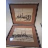 AQUARELLE SCÈNES INDUSTRIELLES LUXEMBOURGEOISE SIGNÉE MARIOTTI