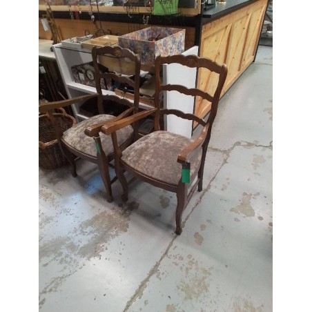 FAUTEUIL RUSTIQUE TISSU GRIS 