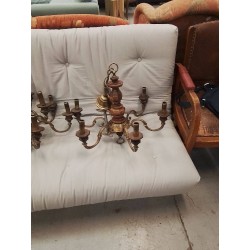 LUSTRE BOIS 6 FEUX