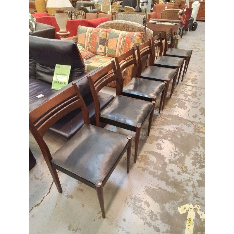 LOT DE 6 CHAISES SCANDINAVE EN TECK 