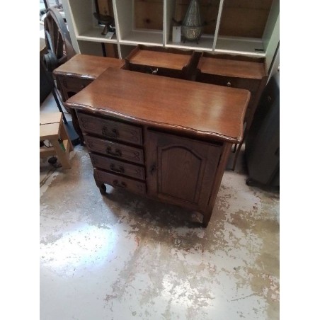 COMMODE BOIS 1 PORTE 4 TIROIRS