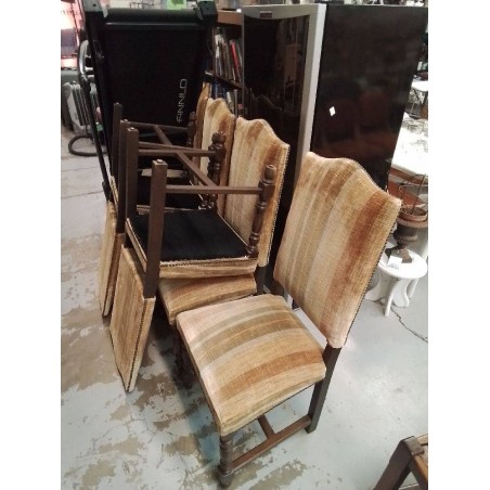 LOT DE 6 CHAISES TISSU BARIOLÉ 