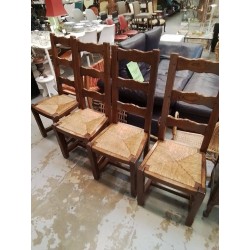 LOT 4 CHAISES BOIS OSIER