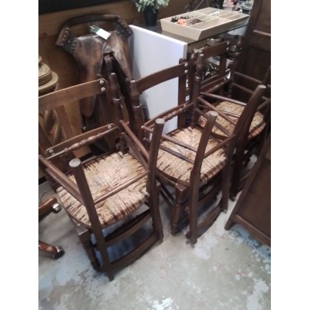 LOT 6 CHAISES ANCIENNE ASSISES OSIER