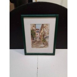 AQUARELLE PM RUE ÉTROITE SIGNEE 