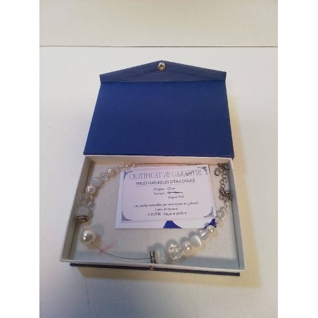 COLLIER PERLES AVEC CERTIFICAT 
