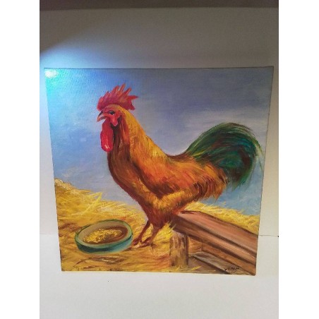 HUILE SUR TOILE COQ