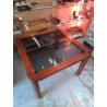 TABLE VINTAGE VERRE FUMÉ 