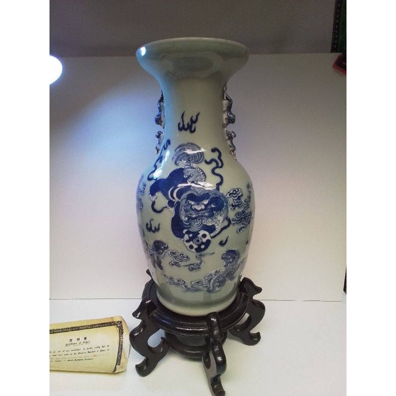 VASE CHINOIS ANCIEN AVEC CERTIFICAT 