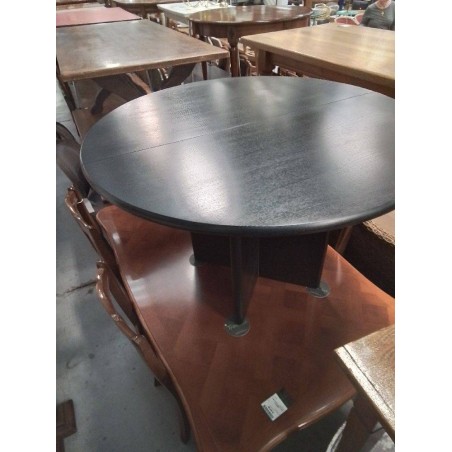 TABLE RONDE NOIR + ALLONGES 