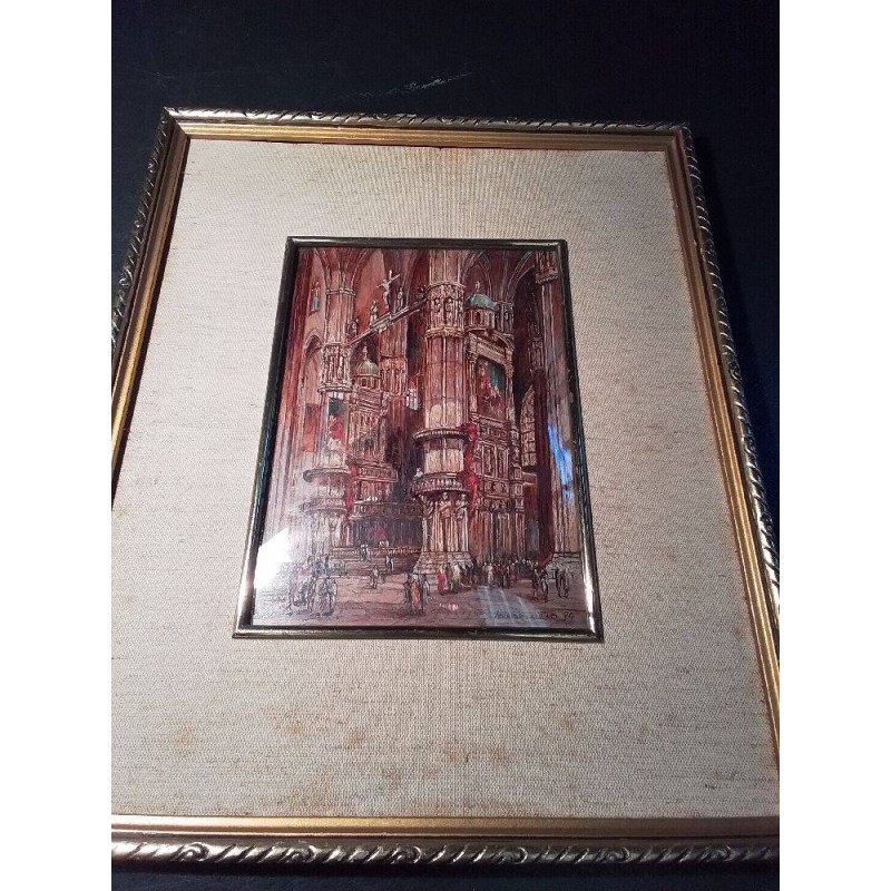 HUILE SUR CUIVRE ANCIENNE SIGNÉE CATHÉDRALE DE MILAN 