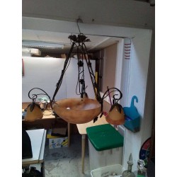 LUSTRE BRONZE ET PATE DE VERRE