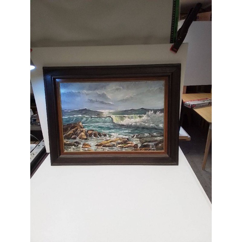 HUILE SUR TOILE LITTORAL SIGNEE HARDY