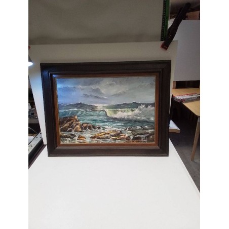 HUILE SUR TOILE LITTORAL SIGNEE HARDY