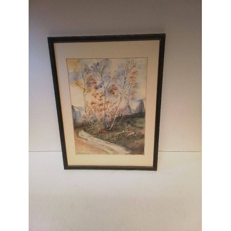 AQUARELLE FORESTIER SIGNEE