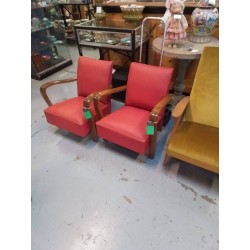 FAUTEUIL VINTAGE SIMILI ROUGE