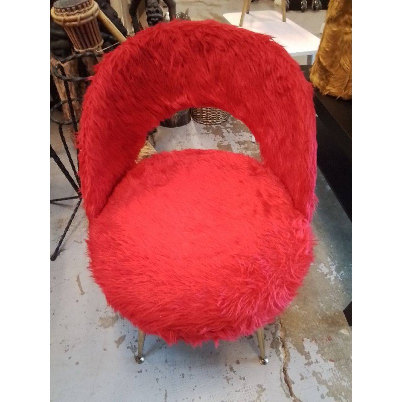 FAUTEUIL EN MOUMOUTE ROUGE 