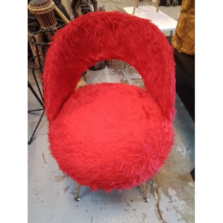 FAUTEUIL EN MOUMOUTE ROUGE 