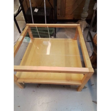 TABLE BASSE BOIS ET VERRE 
