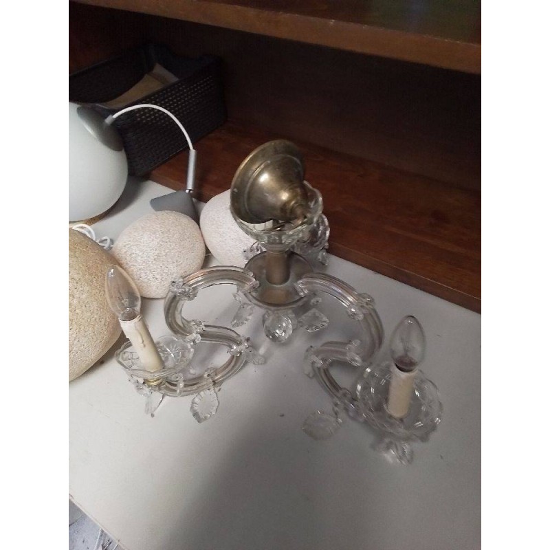LUSTRE 3 FEUX EN VERRE 