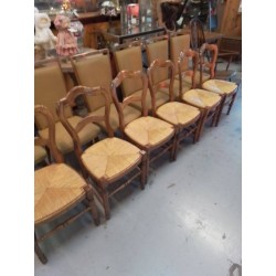 LOT DE 6 CHAISES ASSISES PAILLEES 
