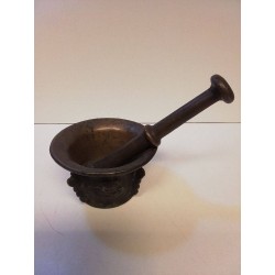 ANCIEN MORTIER ET PILON BRONZE 