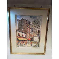 AQUARELLE VUE PARISIENNE 