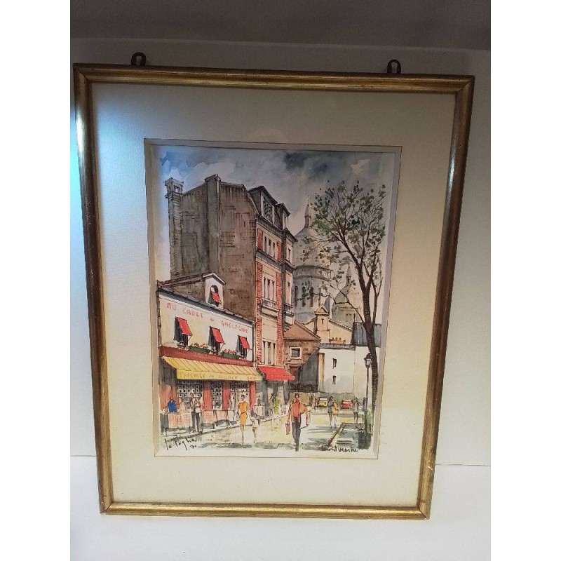 AQUARELLE VUE PARISIENNE 