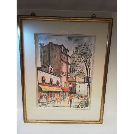 AQUARELLE VUE PARISIENNE 