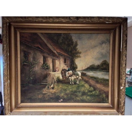 HUILE SUR TOILE ANCIENNE SIGNÉE SERVAIS