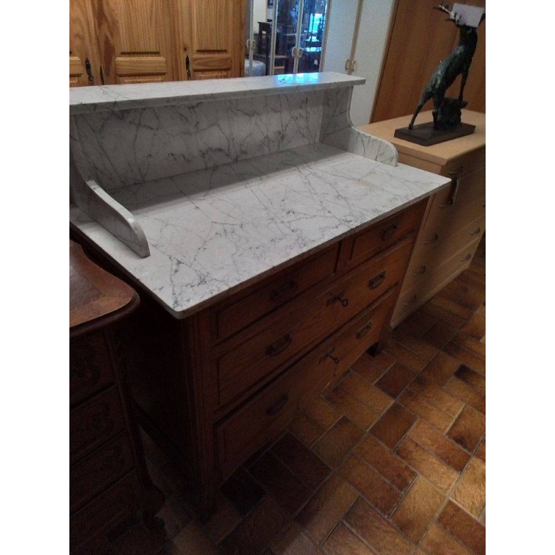 COMMODE DESSUS MARBRE 4 TIROIRS 