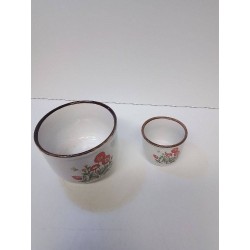 2 POTS VINTAGE AVEC DES COQUELICOT