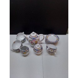 SERVICE PORCELAINE MOTIF FLEURS