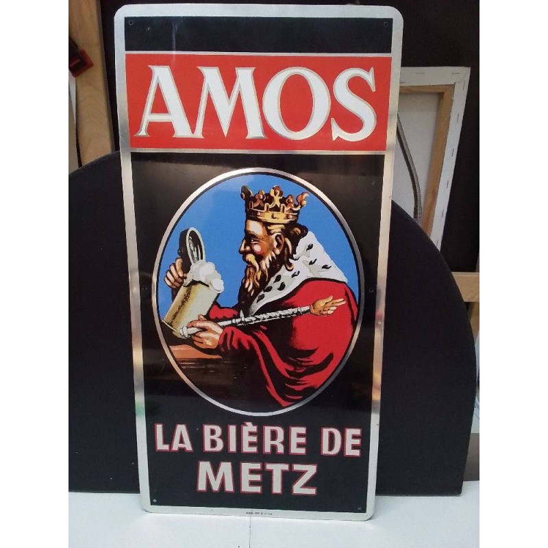 PLAQUE TOLE PUBLICITAIRE AMOS