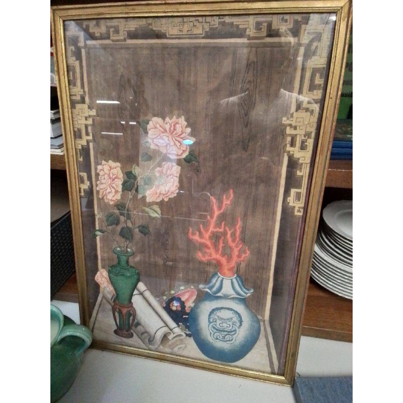 PEINTURE SUR SOIE CHINOISE 
