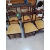 LOT 6 CHAISES ANCIENNE ASSISES TISSUS JAUNE