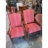 FAUTEUIL ANCIEN TISSU ROSE