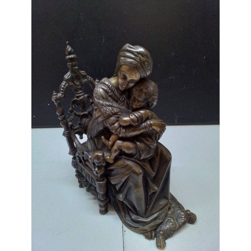 DÉCORATION BRONZE LA VIERGE AU SIEGE 